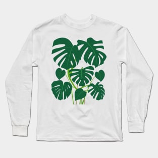 Tropical Monstera Leaves pattern Long Sleeve T-Shirt